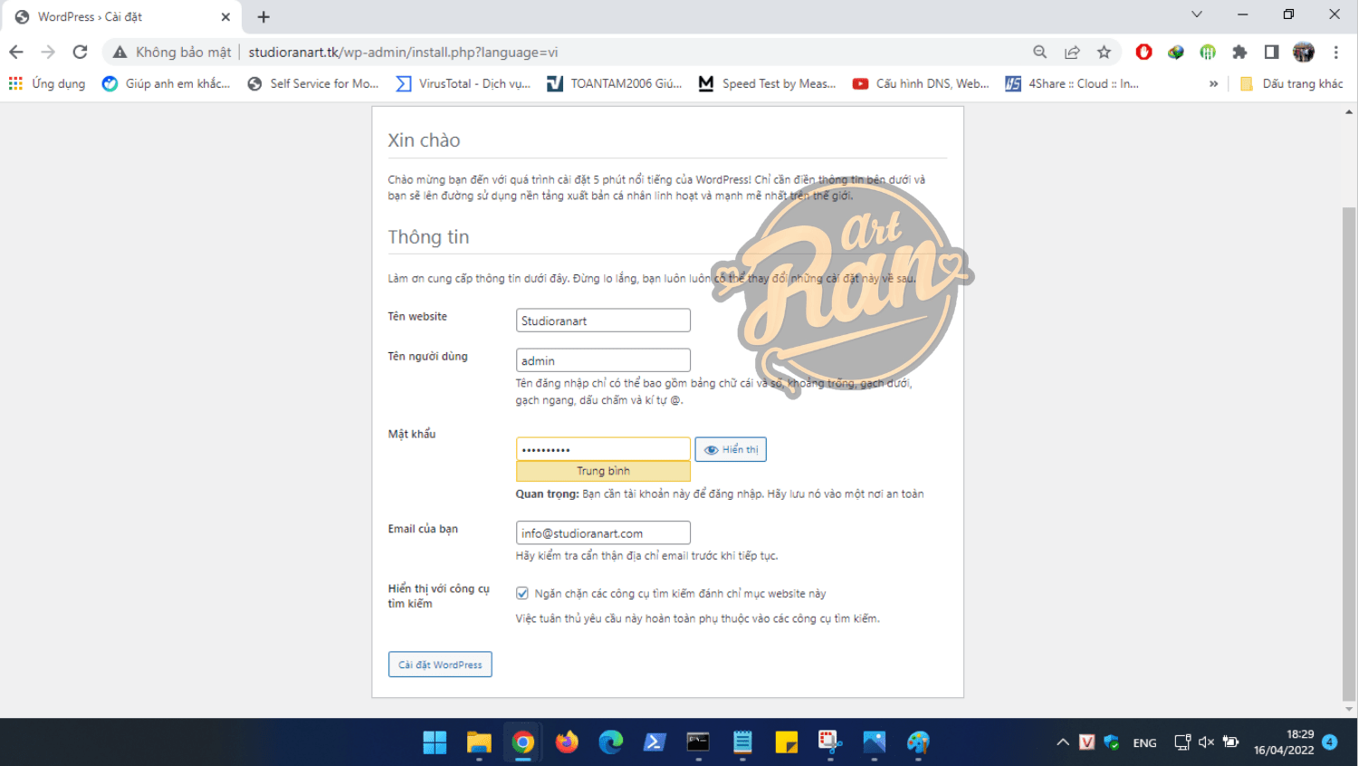 done wp admin