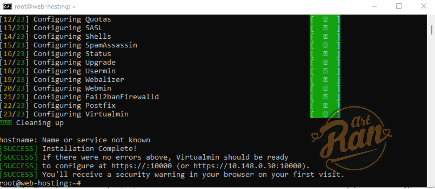 done virtualmin