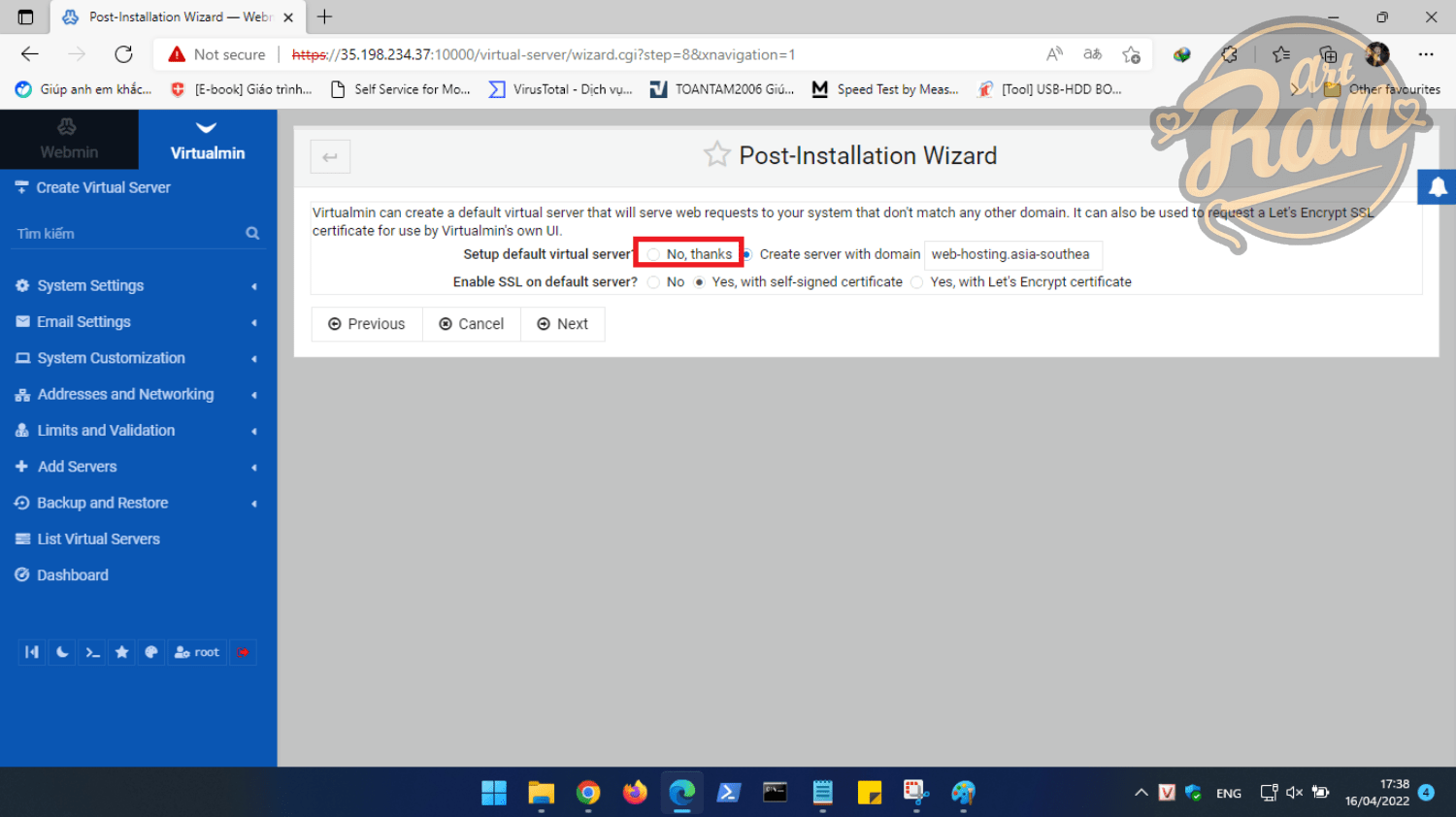 no setup virtual default
