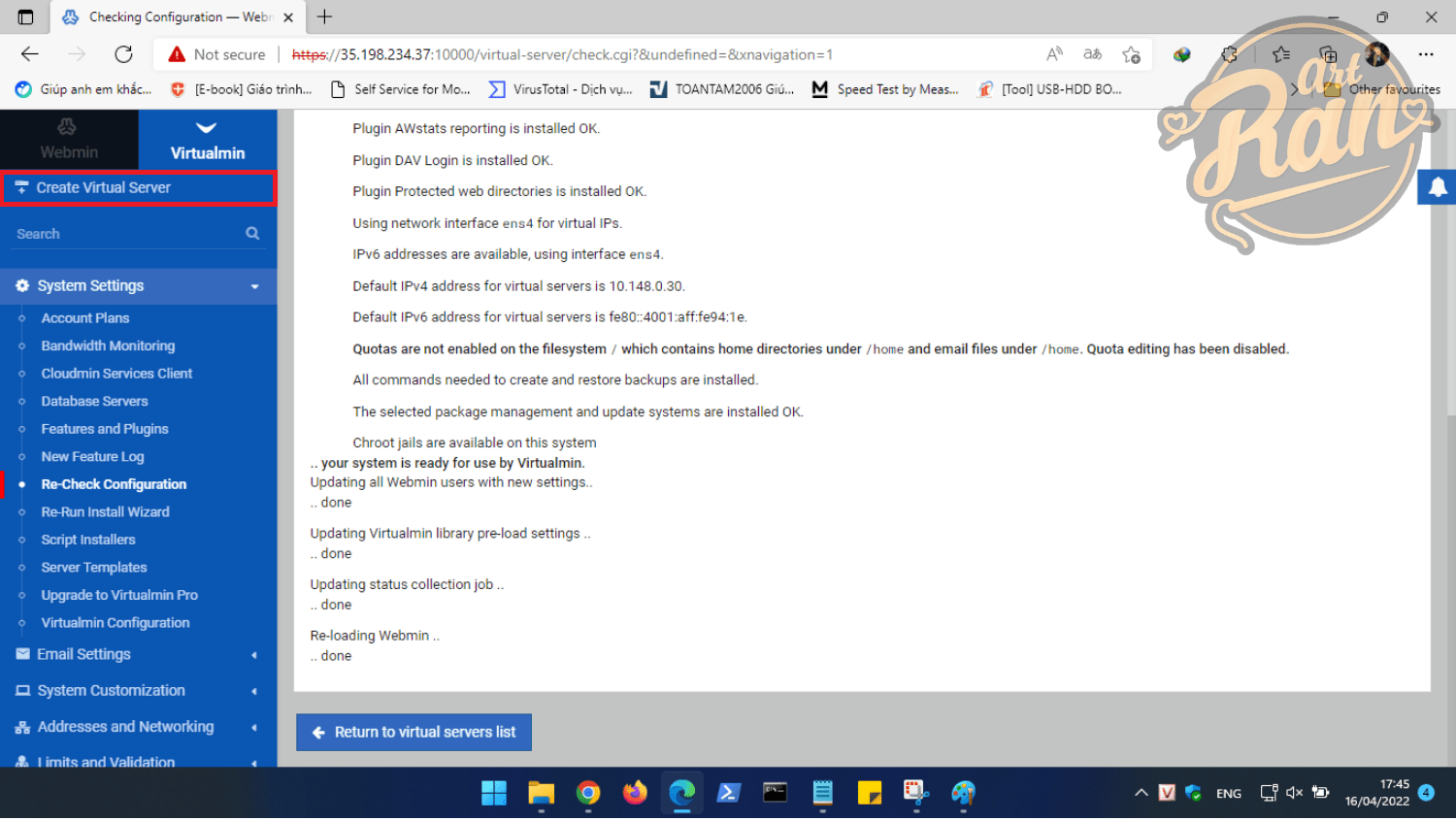 create virtual server