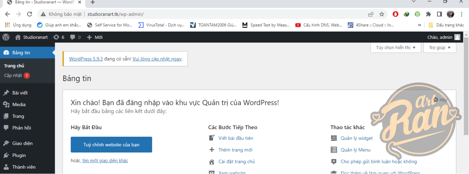 wp admin done