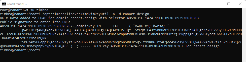 record dkim vps