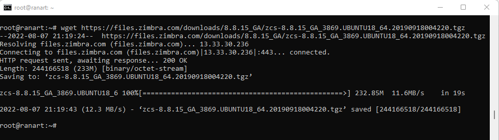 wget zimbra on ubuntu